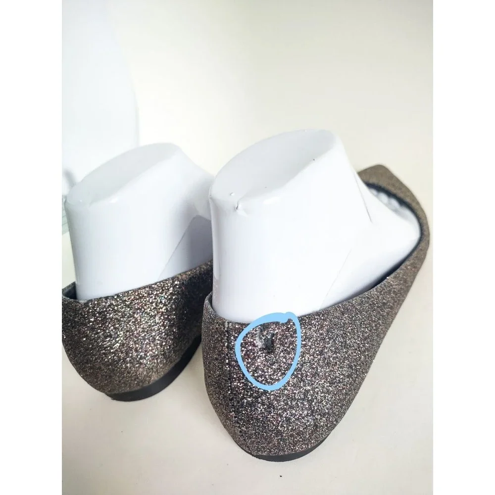 Aldo‎ Waelle Sparkly Glitter Silver Dressy Flats Pointed Toe Leather Lining 8.5